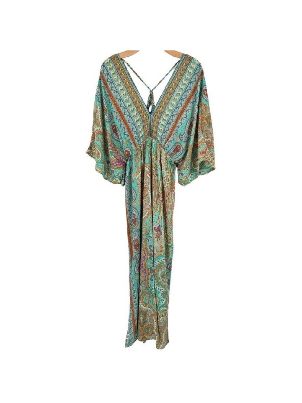 Cienna Venus Green Silk Blend Maxi Dress Women's Size XL  /  large new $98 - Picture 7 of 12